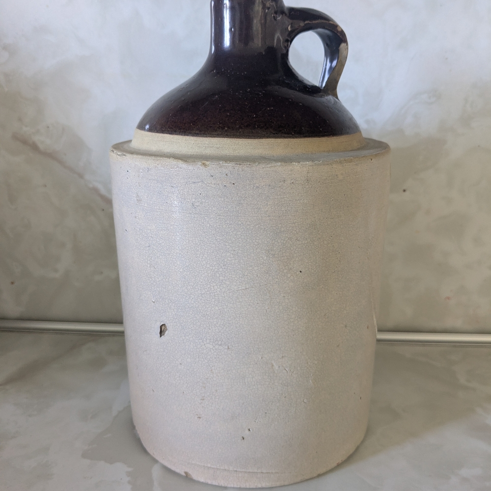 Vintage Two-Tone Ceramic Jug Brown and Cream - Picture 4 of 6